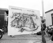 102476 Afbeelding van het reclamebord Vredenburg..........nooit weg voor de door de Jonker Jacob van Eijck gevoerde ...